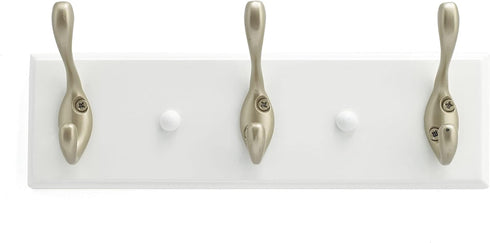 Richelieu Hardware Utility Hook Rack, 10 in (255 mm), Matte Nickel and White