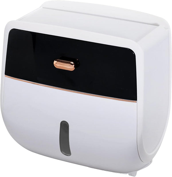 homfanseec Toilet Paper Holder Wall Mount, Self Adhesive Paper Towels Holder with Drawer
