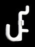 JSP Manufacturing Non-Locking Plastic J Hook Style Hooks, Garage Tool Storage Pegboard Accessories (500, White)