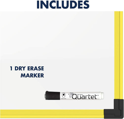 Quartet 24 x 18 Inches Industrial Magnetic Whiteboard with Yellow Frame (724120)