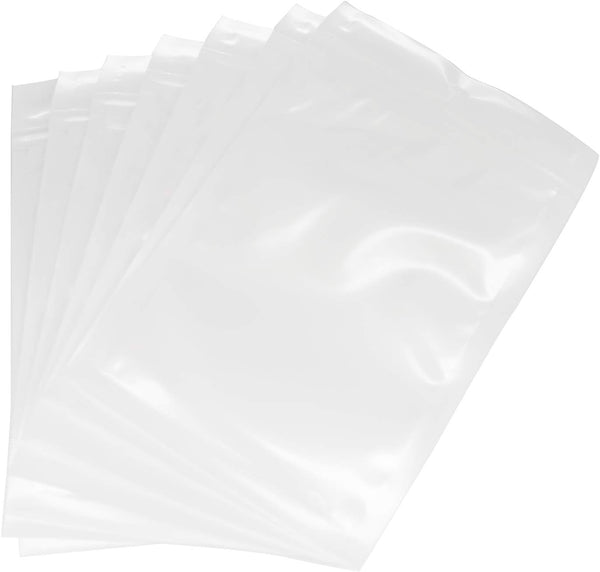 Ellbest 300pcs Clear Front White Back Bags, Resealable Zipper Plastic Poly Pouches for Jewelry Making Crafts Packing