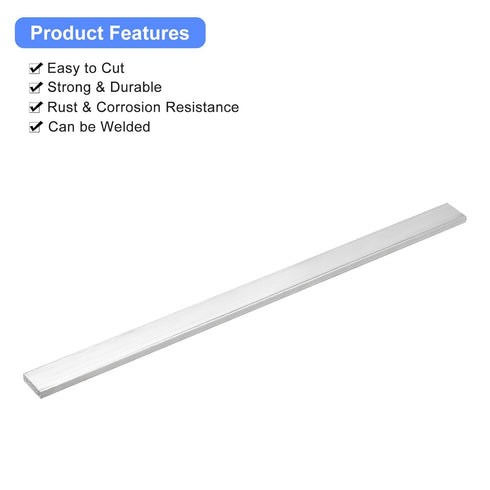 uxcell 2Pcs Square Aluminum Flat Bar, 1/4" Thick 0.8" Width 12" Length, T6511 Solid New Mill Stock for Industrial