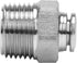 Push to Connect Fitting, 304 Stainless Steel Male Straight 1/4" Tube OD x 3/8" NPT Thread (Pack of 5)