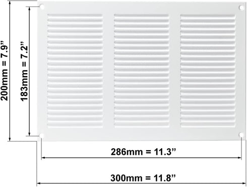 EUROPLAST 12x8 inch Vent Cover | White Register Vent Cover with Screen Mesh for HVAC Home Improvement