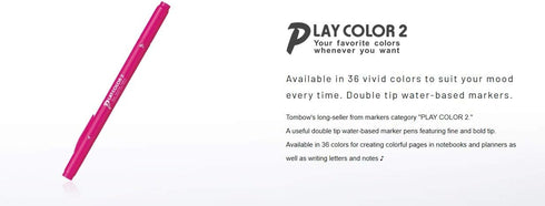 Tombow GCB-013 Water Based Sign Pen, Play Color 2, 36 Colors Pencil