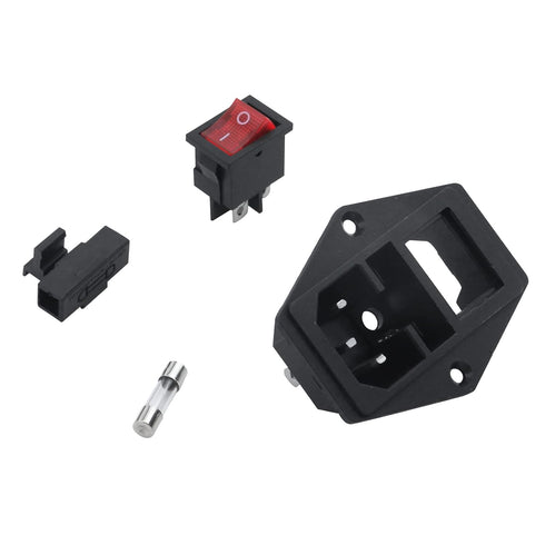 Antrader 6pcs Inlet Module Plug, Male Power Socket with 5A Fuse Switch, 10A 250V