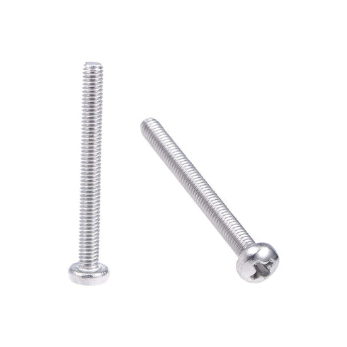 uxcell M2.5x25mm Machine Screws, Pan Phillips Cross Head 304 Stainless Steel Fasteners Bolts, 30Pcs