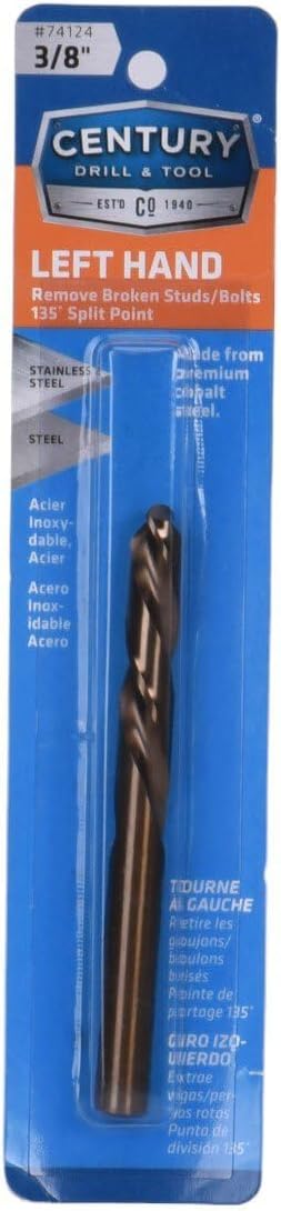 Century Drill & Tool 74124 Left Hand Drill, Splint Point Tips for Precise Drilling