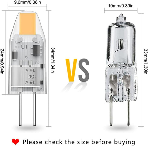 YUIIP G4 LED Bulb AC/DC 12V 1.2W (10W Halogen Bulb Replacement), Warm White 2700K JC G4 Bi Pin Light Bulbs for Under Cabinet Puck Light, Chandelier, RV, Landscape Lighting, Non-Dimmable, 5 Pack by YUIIP