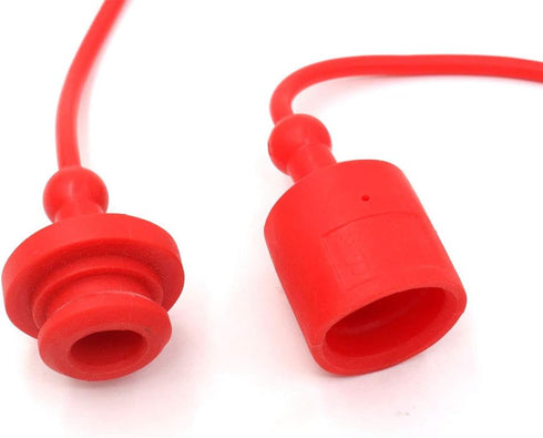Hydraulic Coupler Dust Cap Plug Set 1/2 ISO-B,CEKER Hydraulic Dust Covers Male Female Quick Connects Fittings,Red Cap with Retention Ring Keeps Cap Attached to Hose 2Set by CEKER