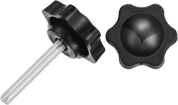 uxcell 2Pcs Star Knobs, M6x40mm Plastic Hex Clamping Handle Screw Knobs for Machinery Umbrella Base Replacement