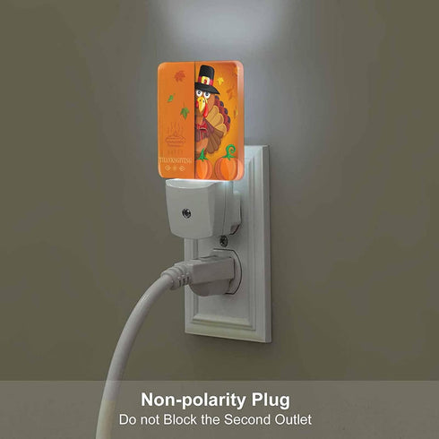 Chrobak LED Night Light Plug into Wall with Dusk to Dawn Light Sensor White Energy Efficient Thanksgiving Cartoon