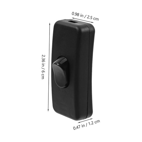 10pcs 2A 125-250V Inline Electrical Lamp Switch Rocker Button Control Black Power On/Off Replacement for Floor Lamps