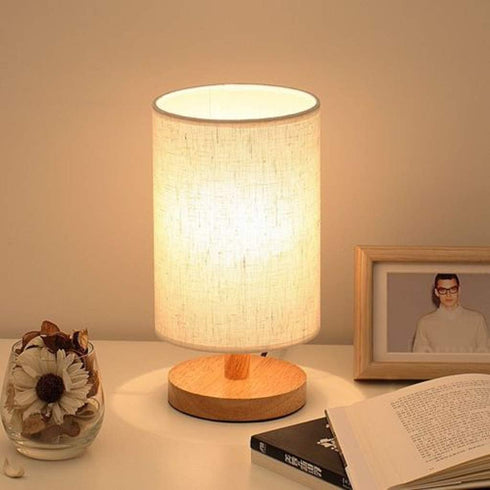40W Desk Lamp Wooden Table Lamp Ambient Night Light Minimalist Lamps for Nightstand Modern Aesthetic Bedside Lamps