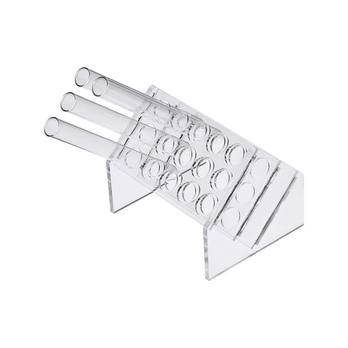 uxcell Slant Rack Acrylic Test Tube Holder, Clear, 15 Wells for 10ml/15ml Centrifuge Tubes