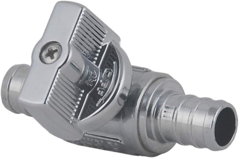 PEX Straight Stop Valve, 1/2-in x 1/2-in PEX 1/4 Quarter Turn LF Brass Chrome Plated Shut Off Valve (2-Pack)