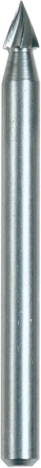 Dremel 118 Rotary Tool Accessory Carving Bit, Perfect for Wood, Plastic, Linoleum, Soft Metals, Gray, 1/8 in