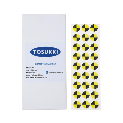 (270Pcs) TOSUKKI Crash Test Stickers, Reflective Crash Test Targets, Markers, and Dummy Stickers (Ø 10 mm)