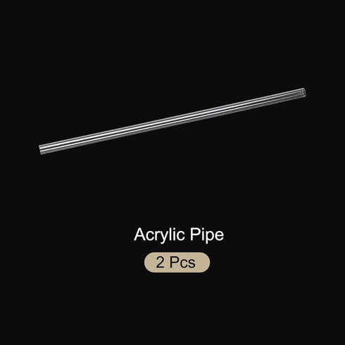 12" Clear Plastic Rigid Pipe, 7mm x 10mm Acrylic Tube for Plumbing, Hydraulics, DIY, 2Pcs