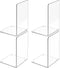 Dooiclear Acrylic Bookends 4 Pcs, Clear Book Ends for Shelves, Transparent Bookend Organizer,
