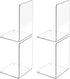 Dooiclear Acrylic Bookends 4 Pcs, Clear Book Ends for Shelves, Transparent Bookend Organizer,