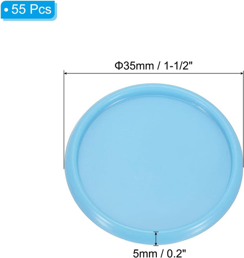PATIKIL 35mm Light Blue Plastic Round Book Binding Discs, 55 Pcs Discbound Expansion Discs for DIY Notebook Planner