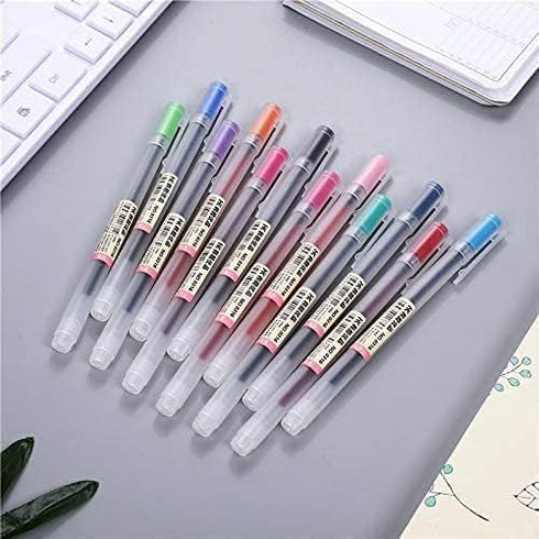 Premium Gel Ink Pen 12 Packs, Fine Point Ballpoint Pen for Japanese Office School Stationery Supply 0.5mm