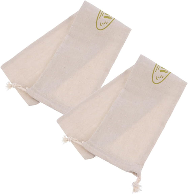 HAKIDZEL 2pcs Reusable Linen Bread Bag Drawstring Storage for Homemade Bread Pouches for