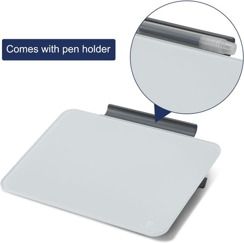 Small Desktop Glass Dry-Erase Whiteboard, 8 X 6 Inches - Tabletop Easel Whiteboard with Stand for Artist & Teacher