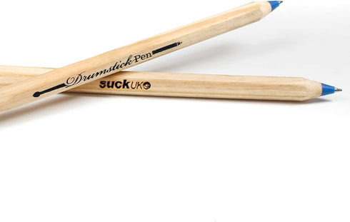 Suck UK Drumsticks Ballpoint Pens - Set of 2 Blue, Novelty Drummer Gifts for Men & Music Lovers, Unique Office Supplies