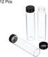 PATIKIL 50mL Reagent Media Bottle, 12 Pack Round Glass Storage Bottles Plastic Screw Cap for Lab Home, Clear by PATIKIL
