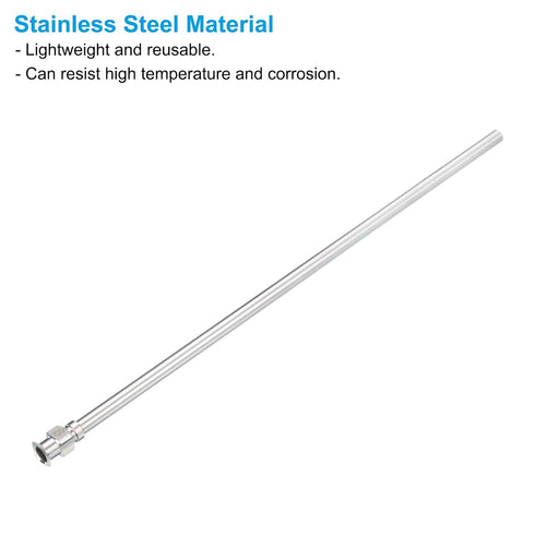 PATIKIL 8Ga x 5.9 Inch Stainless Steel Dispensing Needle Tips, 12Pcs Blunt Tips Luer Lock for Thick Glue