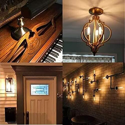 Dimmable T10 Frosted LED Tubular Bulb, 8W Warm White 2700K, E26 Base, 70 Watt Equivalent, 4 Pack for Desk Lamp