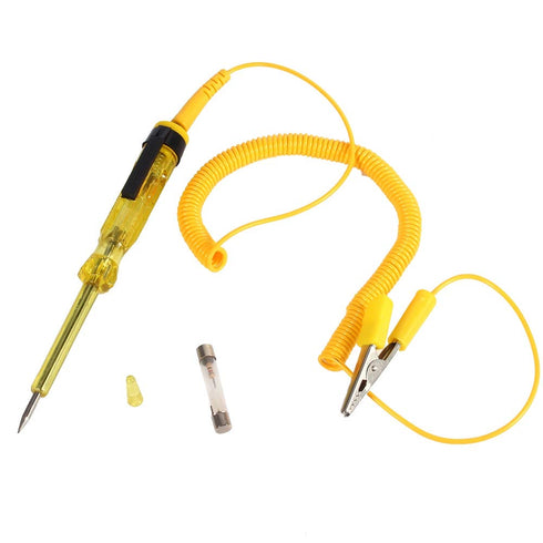 Electrical Circuit Tester Pen, Automotive Test Light for Car, Truck, DC 6V 12V 24V, Yellow Screwdriver Probe Bulb