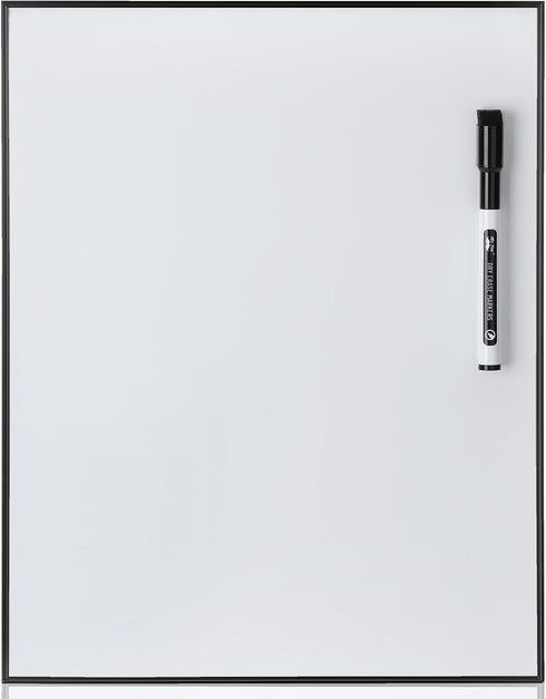 Mr. Pen Dry Erase Board - 14” x 11” Black Aluminum Frame with Marker, Small Magnetic White Board for Wall