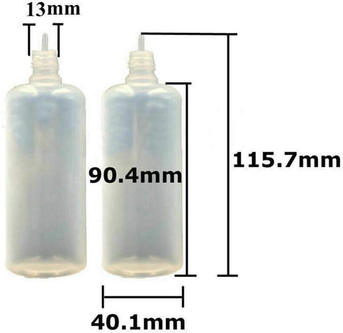NANSHINE LDPE Plastic Dropper Bottles - Empty Squeeze Liquid Eye Dripper Containers with Child Resistant Cap (100ML x10)