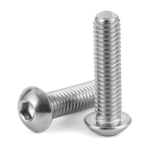 MewuDecor 1/4-20 x 1-1/4" Button Head Socket Cap Bolts Screws, 25 PCS, 18-8 Stainless Steel, Allen Hex Drive, Bright