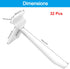 Waziaqoc 32PCS 4Inch Length White Slatwall Hooks, Heavy Duty Metal Slat Wall Display Panel Accessories for Garage and