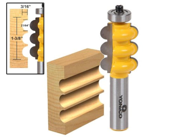 YONICO Furniture Molding and Trim Router Bits 3/16-Inch Radius Triple Flute 1/2-Inch Shank 16160