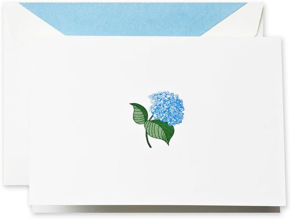 Crane & Co. Hand Engraved Blue Hydrangea Note (RF1407)