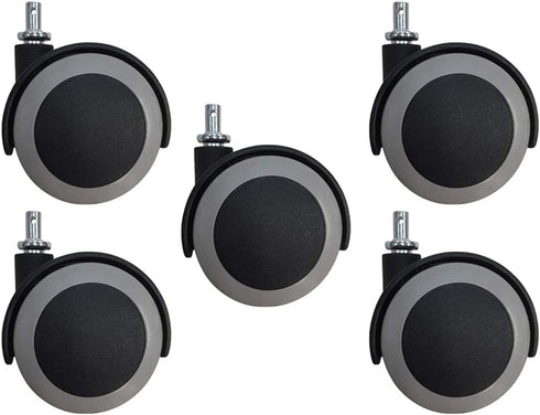 Shepherd Hardware 8748 2-Inch Thermoplastic Twin Wheel Caster, 5-Pack, 75-lb Load Capacity, Grey