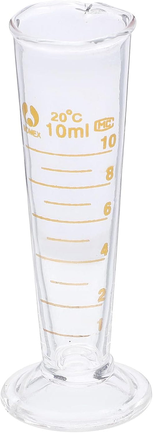 Professional Lab Graduated Measuring Cup - Thickened Borosilicate Glass Conical Beaker with Spout (10ml)