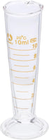 Professional Lab Graduated Measuring Cup - Thickened Borosilicate Glass Conical Beaker with Spout (10ml)