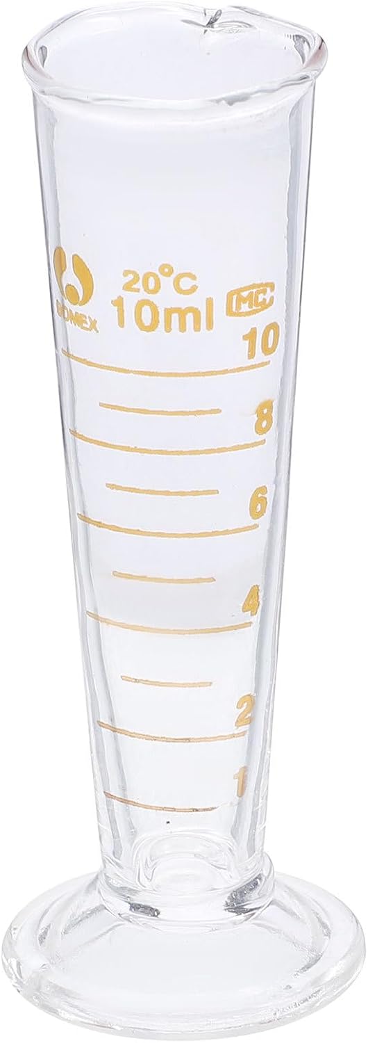 ULTECHNOVO Glass Conical Beaker with Spout, Wide Mouth 10ml Graduated Measuring Cup, Mini Glass Scale for Lab Kitchen