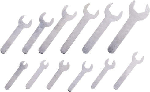12PCS Single Open Ended Wrench Set, Silver Flat Spanner Combination for Limited Space