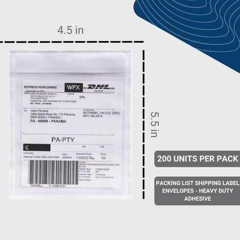USPACKSMART 200 Units, 4.5"x5.5" Clear Packing List Shipping Label Envelopes - Heavy Duty Adhesive, Ideal for Labels, Invoices & Documents by US PACK SMART