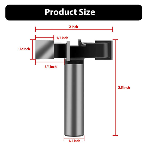 KaiwarKihely Spoilboard 1/2 inch 2 inch (4Wings) CNC Surfacing Router Bits, Shank Cutting Diameter, Slab Flattening