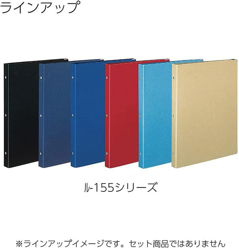 Kokuyo Color Palette Metal Round Ring Binder A4-S, 30 Holes, Up to 100 Sheets, 5 Colorful Tab Dividers, Red