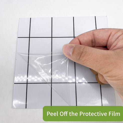 Floor Wall Tile Transfers Sticker: Peel & Stick Vinyl Splashback Tile Decals for Home Decor, 10 Pcs, Black Line