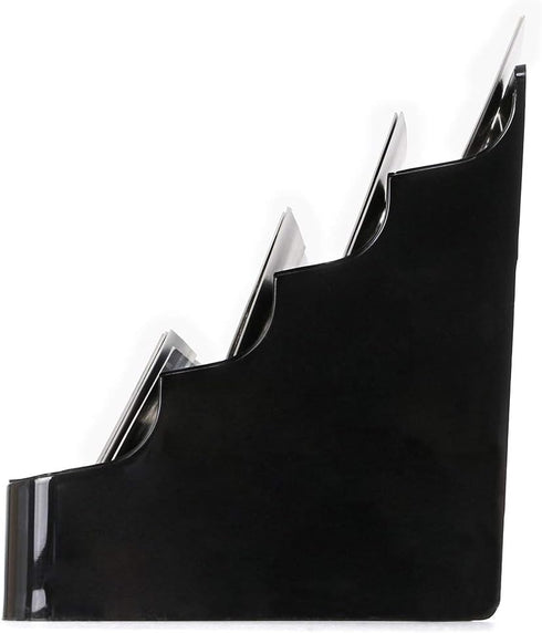 Hipiwe 2 Pack Business Card Holder for Desk, 8 Pocket Acrylic Display Stand, Office Desktop Name Card Organizer (Black)